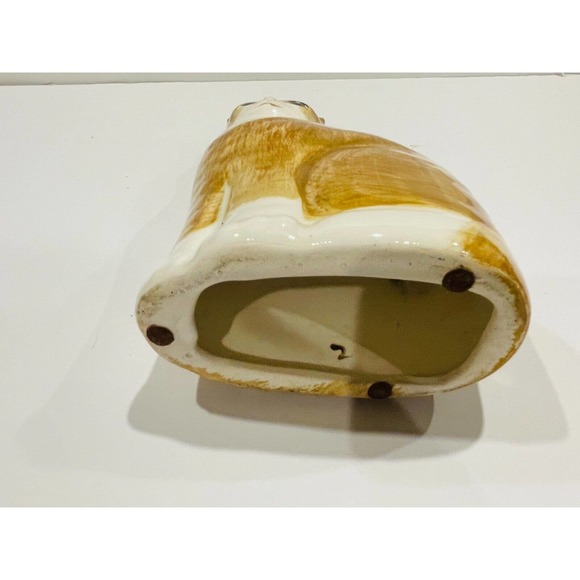 NS GUSTIN CO. Vintage Folk Art Tabby Orange Cat Statue Hand Painted - Picture 8 of 8